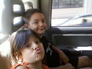 Evelina and Isaiah being goofy