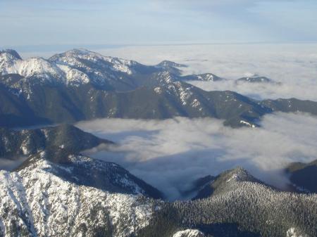 Olympic Mountains with some low clouds