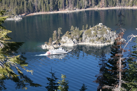 The Tahoe Queen and Fanette Island
