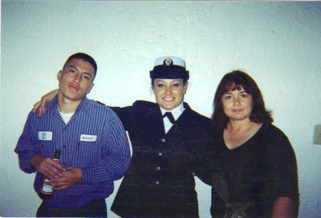 My son Daniel, and Navy Daughter Judy and me