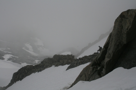 Downclimb in Storm