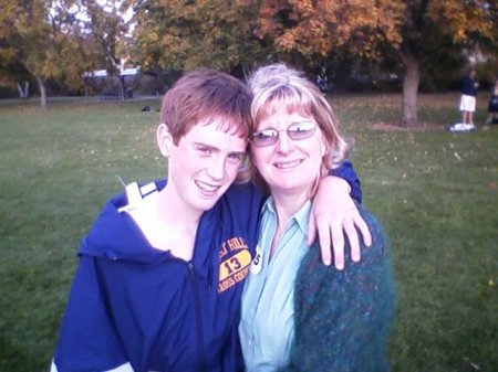 Trev and mom at x-country meet