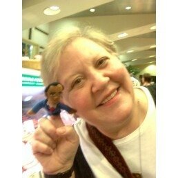 Joan with obama finger puppet