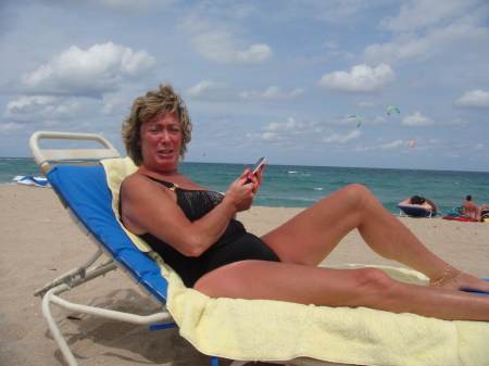 PAM GETTING TAN OR SHOULD I SAY RED