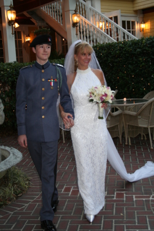 My son Chase walked me down the isle