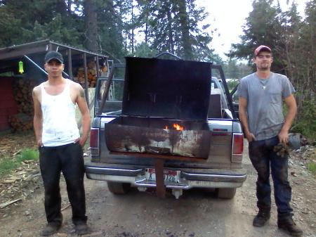 my redneck son and his redneck bbq