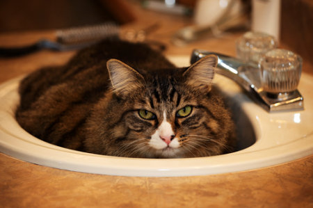 Bella in the sink