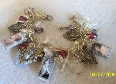 Victorian Women Altered Art Charm Bracelet