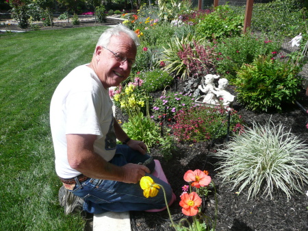 My husband Frank in our Beautiful Garden