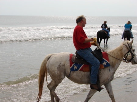 misty and me on beach ride