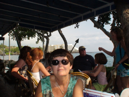 Jackie at Bubba Gumps in Kona