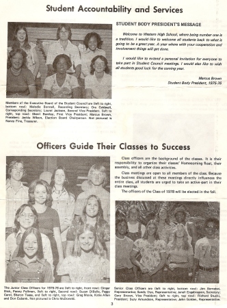 Western High class of 1975-76 newsletter