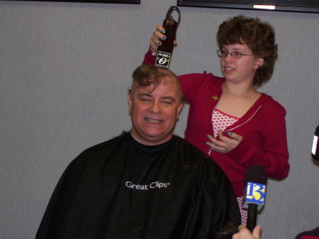 Sara shaving my head