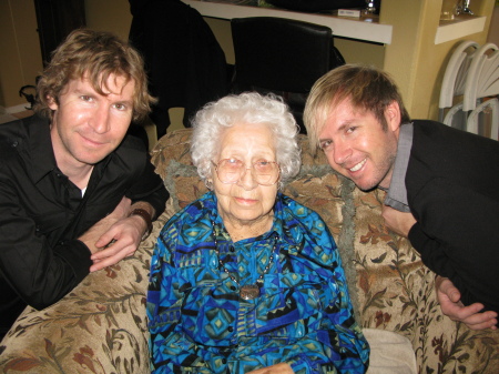 Sons, Nic and Jay with 99 year old great aunt