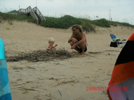 Jim and Bryson on the beach 7-17-09