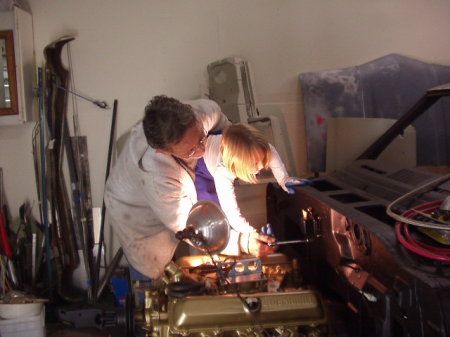 Grampi and Sierra building the Olds 442