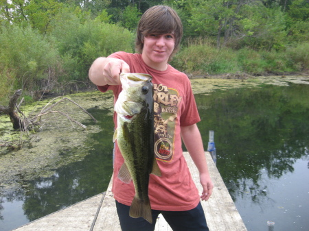 My son Daniel-largemouth bass-spring 2009