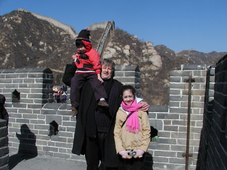 At the Great Wall, with my two children