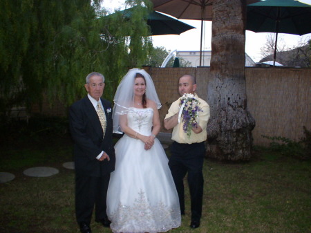 Daughter's Wedding,1-1-2000 with son Rick & I