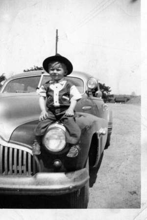 me-2 years old on car