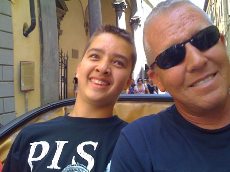 My son and me in florence Italy