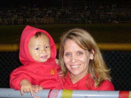 my grandson and me and Loara football game