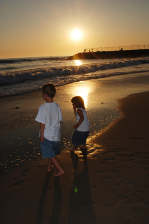 Kennedy and Logan, So. California beach 2008