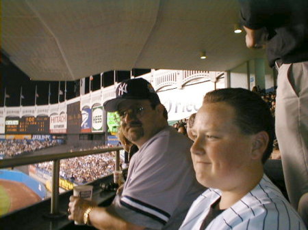 My son Joe and I at Yankee Stadium in 2000