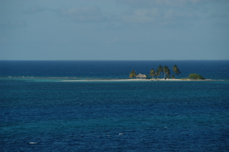 Small private island off coast of Belize