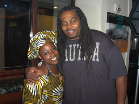 My baby Nkechi and  the artist Andre Thompson.