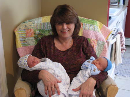 Me, with my new grandsons- little miracles