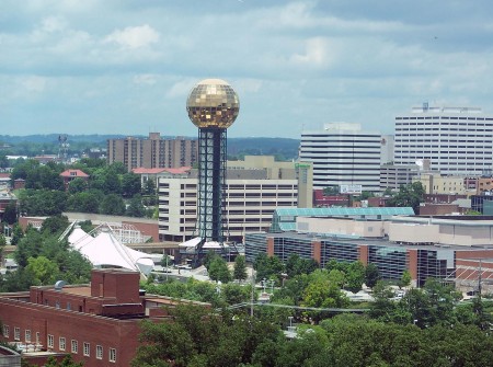 View of the Sunsphere and downtown Knoxville