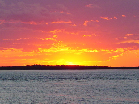 Nantucket sunset off Eel Point