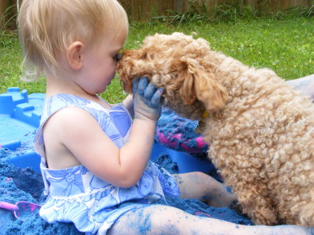 Blue Sand and doggie kisses