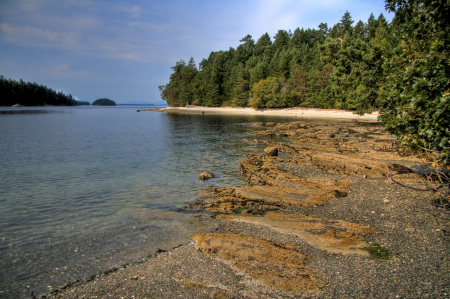 shell beach past Gray Point on Galiano Island