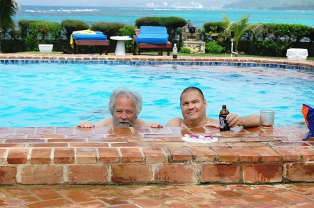 drinking in the pool with my dad