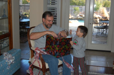 Xmas '09, getting help opening a present