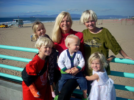 Melissa and children, Manhattan Beach, CA.