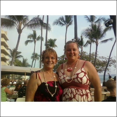 Carlene and Daughter Shelly at Luau in Kona, H