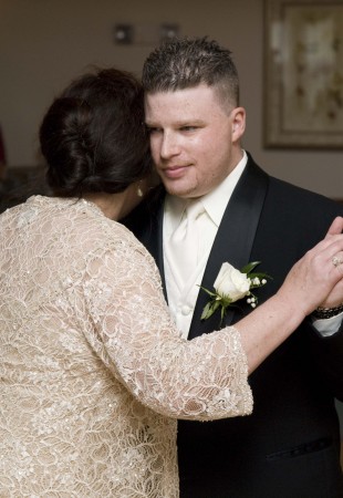 My son and me dancing at his wedding