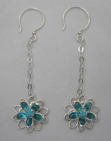 Aqua blossom earrings