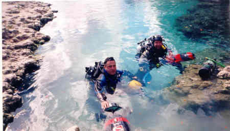 Cave diving with our DPV's in Little River