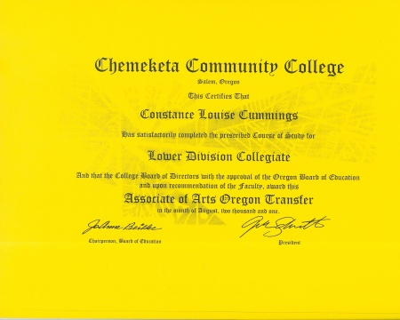 My first college Degree