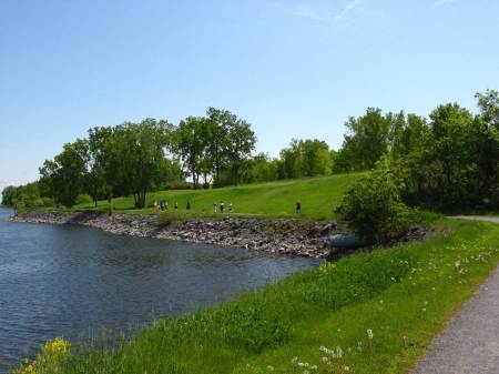 along an Ottawa river walking path