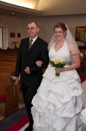 Dad and Leslie Walking Down the Aisle