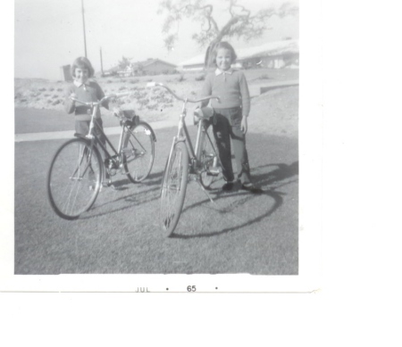 The twins with their new bikes (1965)