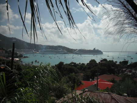 Cruise ships docked in St. Thomas