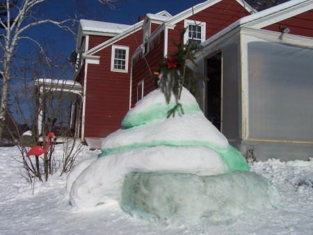 Side shot of our snow girl