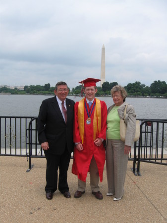 Alex with grandparents after high school grad