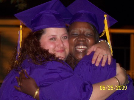 My friend Michelle and I after graduation nigh